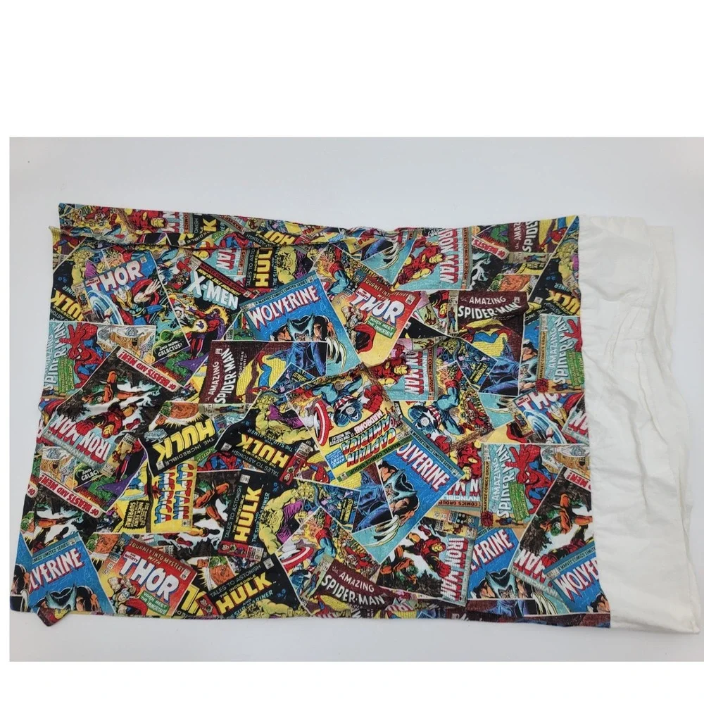 Marvel‎ Comic Book Cover Pillowcases Set of 2 Spider-Man Iron Man Hulk Thor Kids